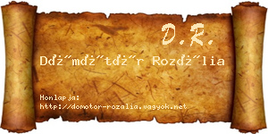 Dömötör Rozália névjegykártya